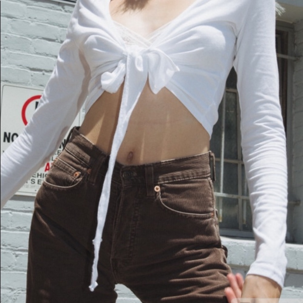 Brandy White tie up top